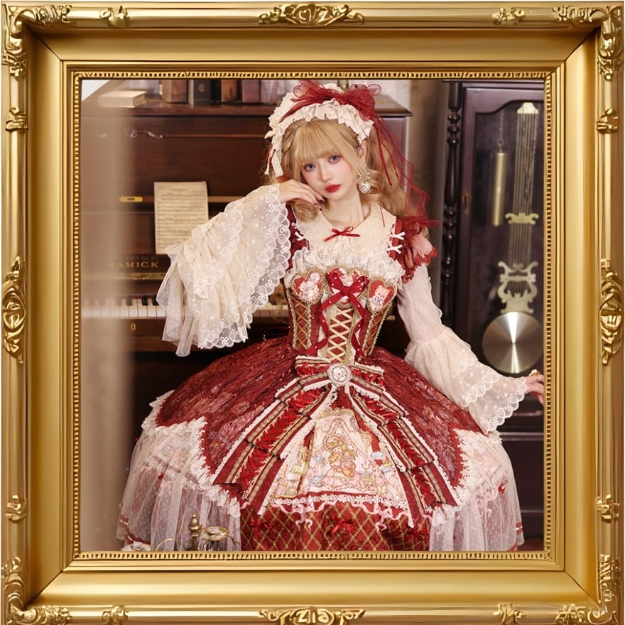 豪華プリンセスロリータ対応 姫袖 レースブラウス（ホワイト