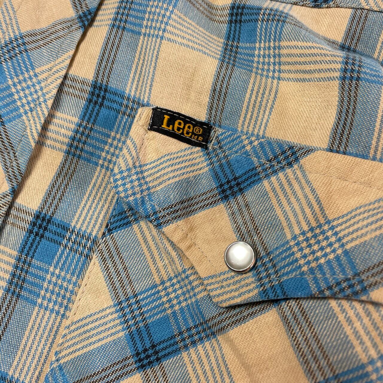 80年代 USA製 Lee リー 長袖 ウエスタンシャツ チェックシャツ メンズS