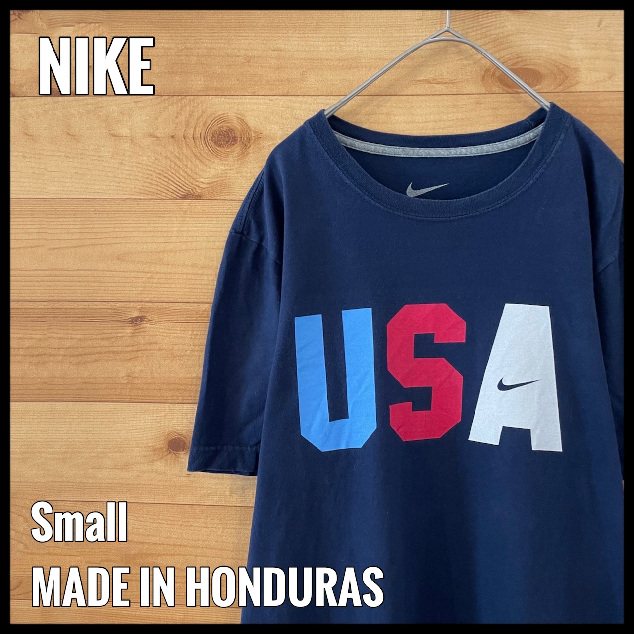 【NIKE】USA ロゴ プリント Tシャツ ナイキ スウッシュ Sサイズ us古着 アメリカ古着