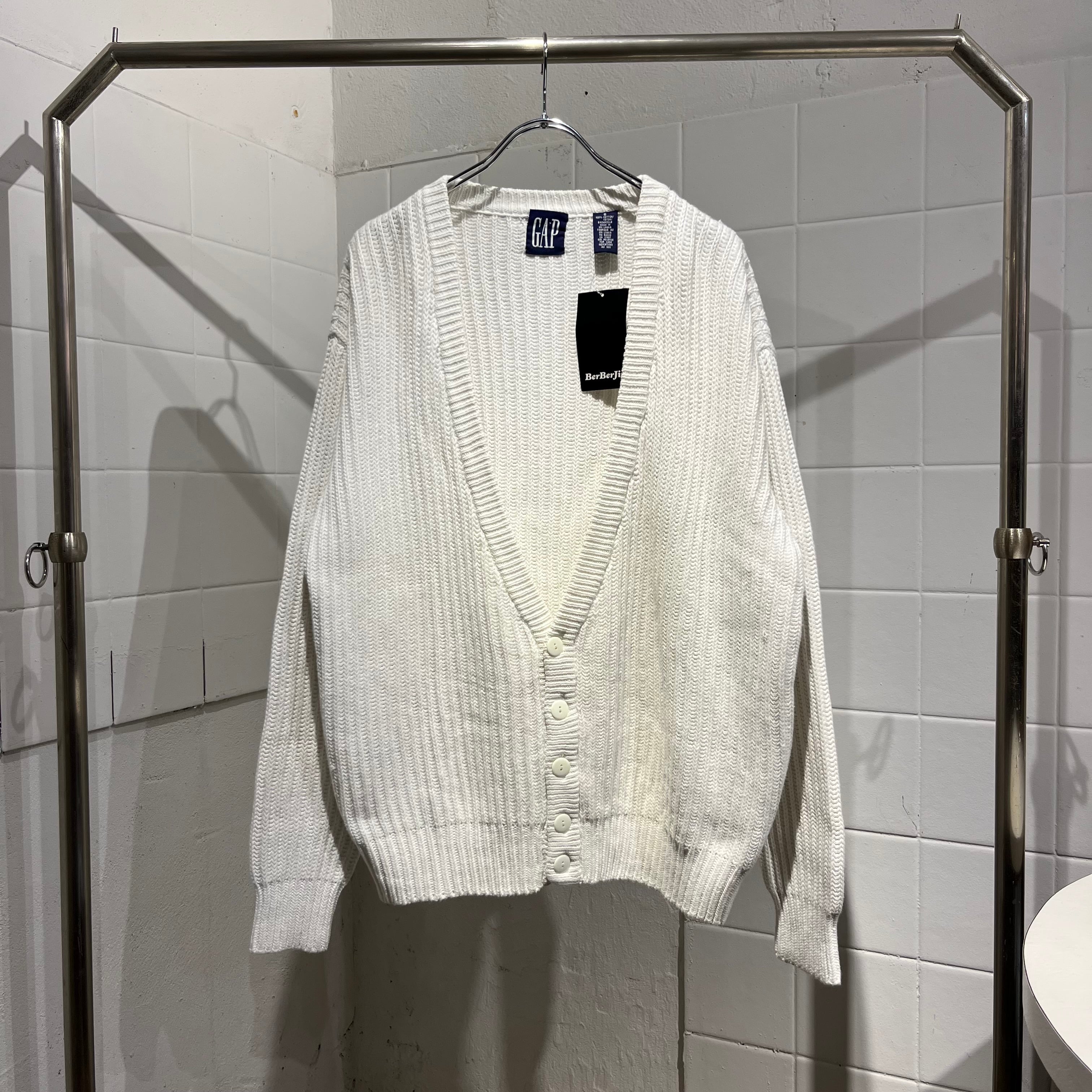 90S OLD GAP COTTON KNIT CARDIGAN WHITE | BerBerJin / & BerBerJin