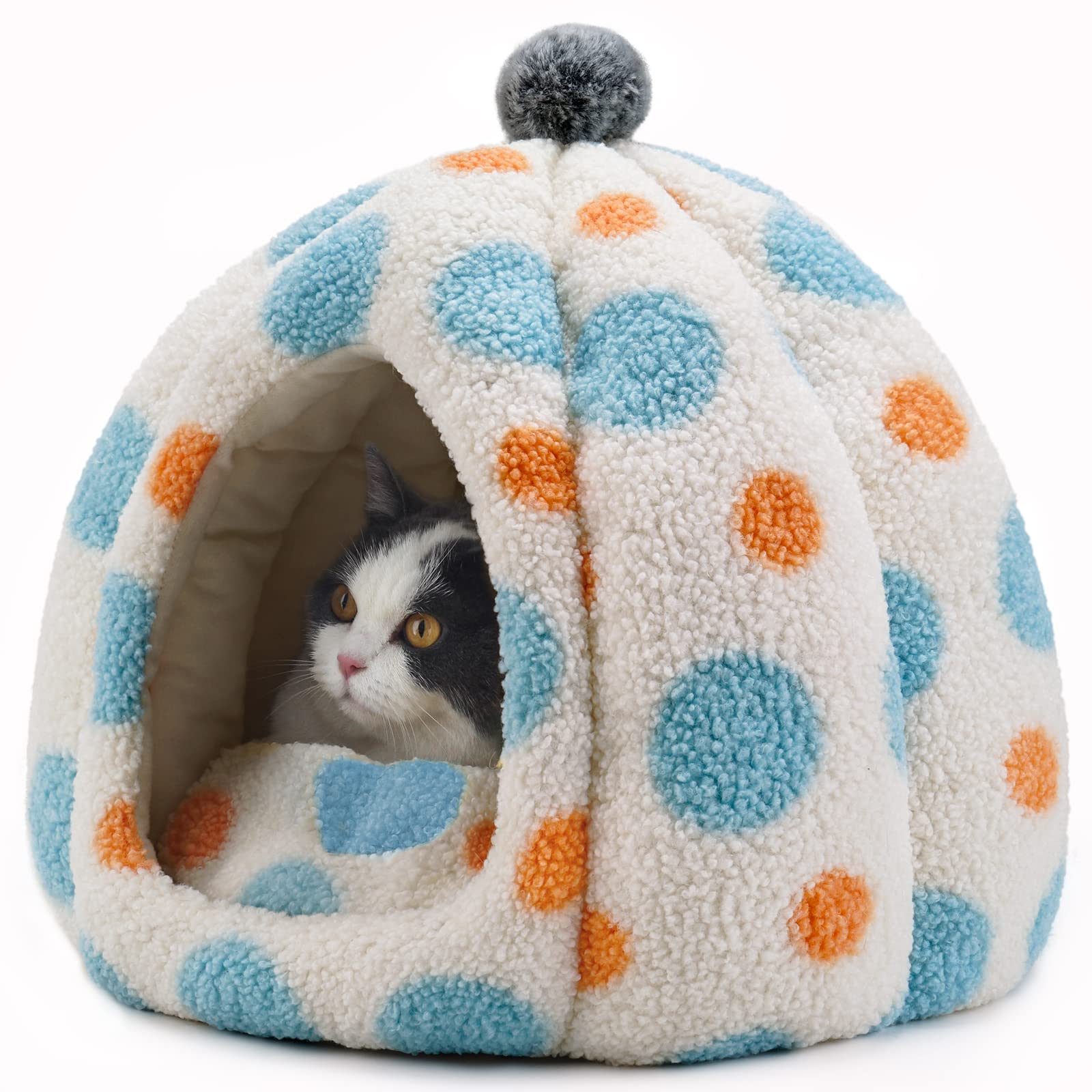 【在庫のみ】猫 ハウス 冬 ドーム型 ペットハウス ペットベッド 冬用 保温防寒 超小型犬 猫用 あったか 滑り止め 洗える