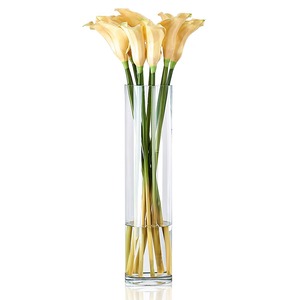 【新着特価】Maleielam 花瓶 ガラス透明高さ40cmおしゃれ花器リビング、寝室、オフィスなどの装飾に適しています