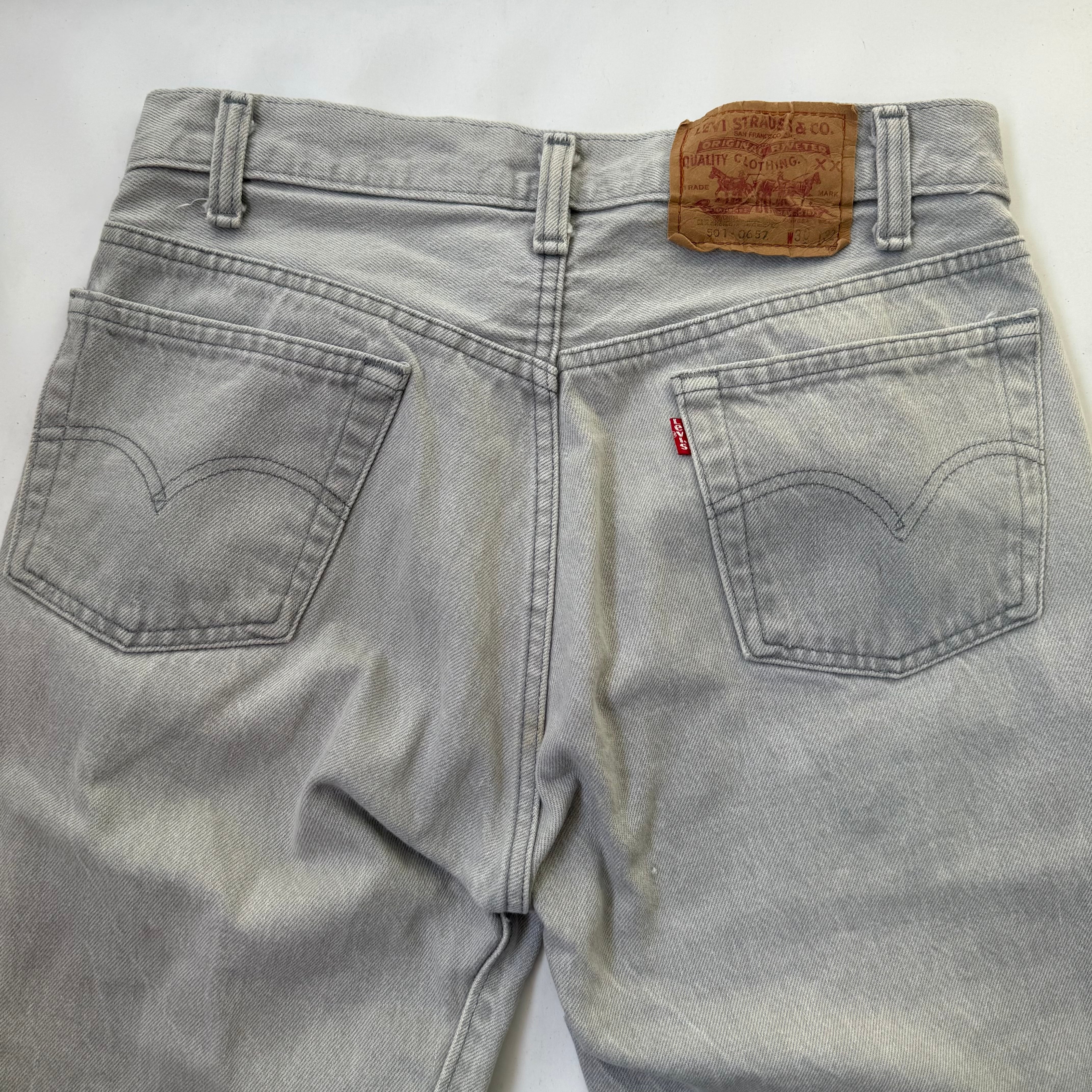 80's Vintage “Levi's501” 先染めグレー（内股シングル） Denim Pants