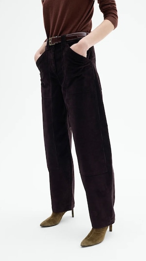 CO -CORDUROY BARREL PANT- : CHOCOLATE,: CAMEL,