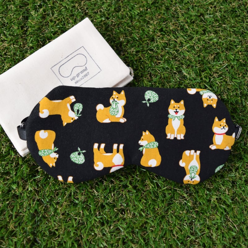 キッズサイズのみ】柴犬（黒）アイマスク|収納ポーチ付き | アイマスク