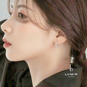 スクエアジュエルフープピアス