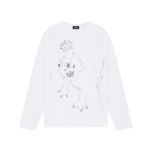 【WE11DONE】WHITE GRUNGE LONG-SLEEVED T-SHIRT(WHITE)