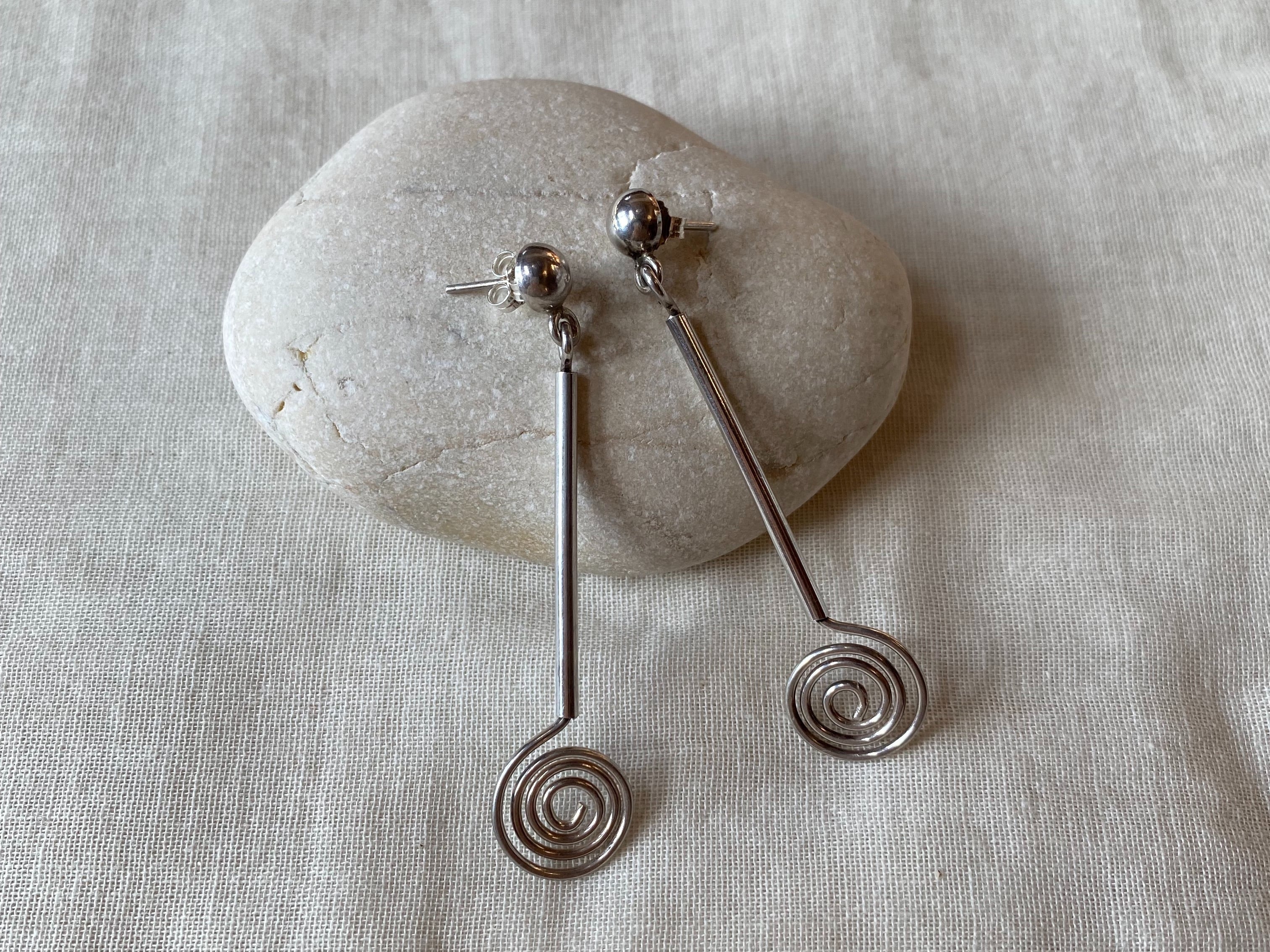 〈vintage silver925〉spiral dangle  pierce