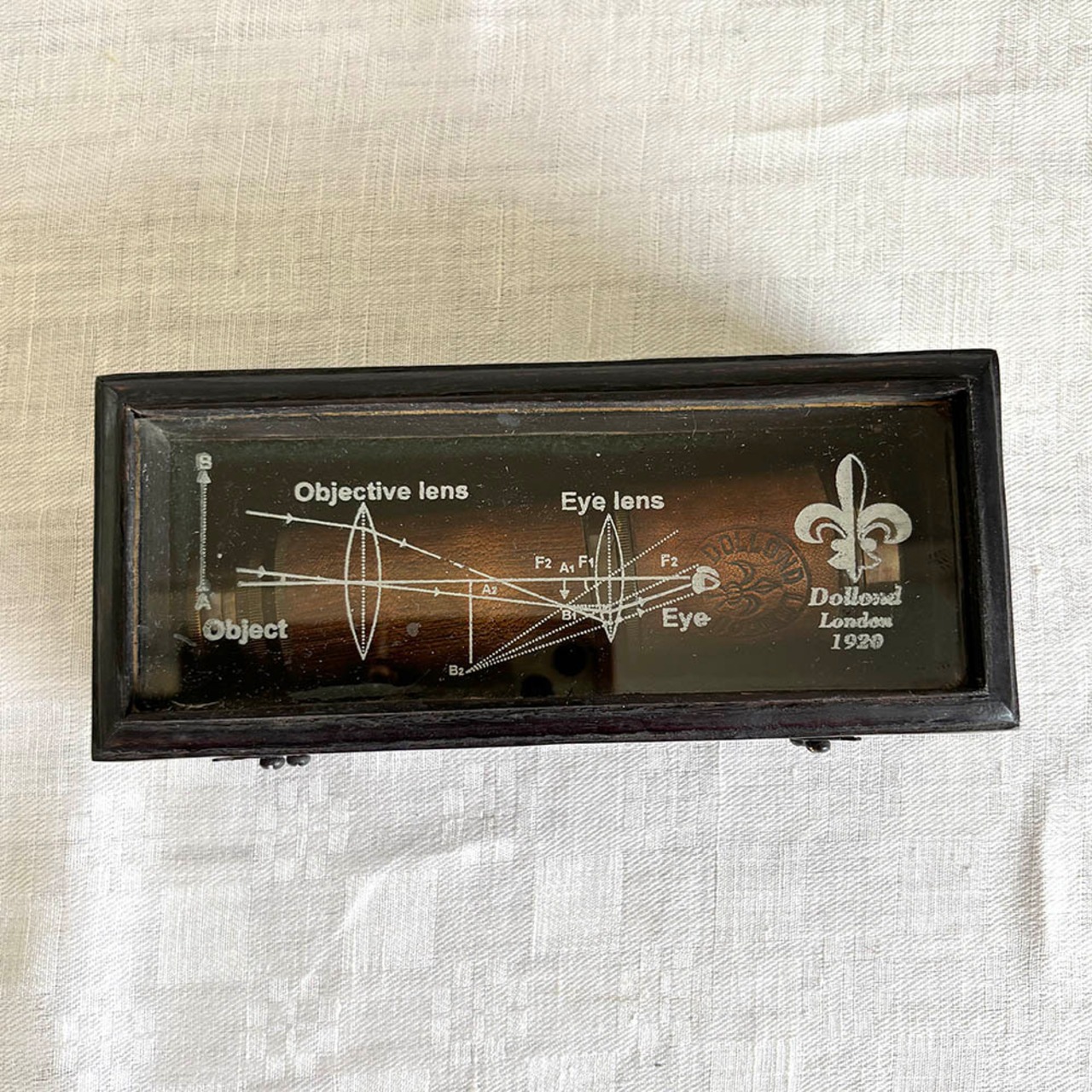 望遠鏡　革張り　木製ケース入り　英国ヴィンテージ　海洋　ハンドヘルド 19ote23-2