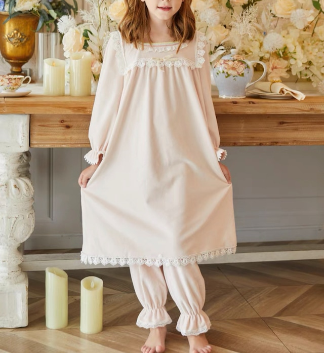 【kids】110〜150 warm pink roomwear pajama k109