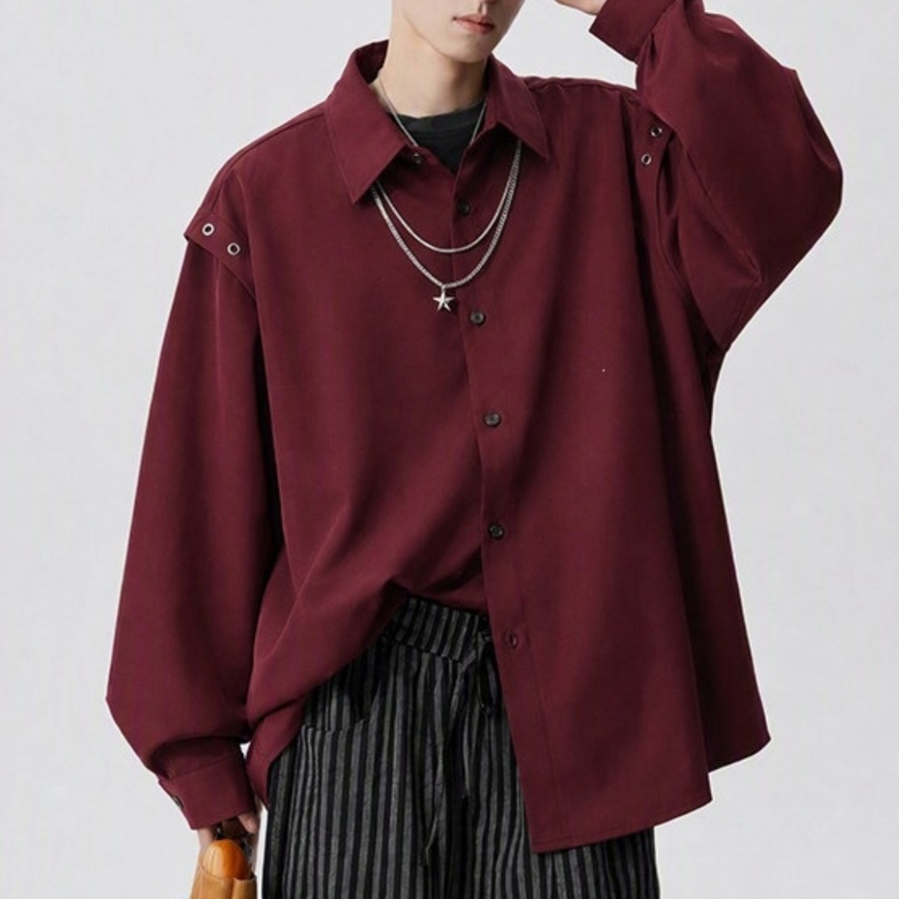 Eyelet Shoulder Shirt / M–5XL　TB2644・画像8