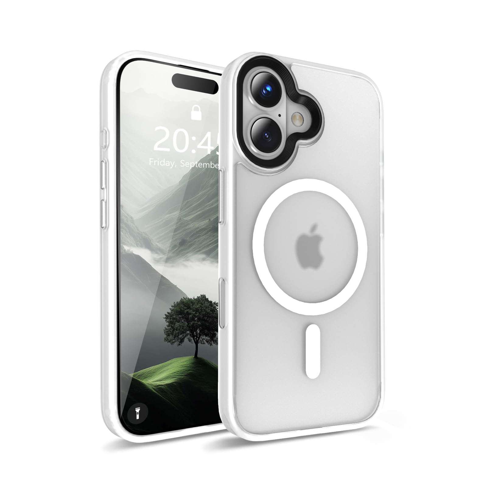 QUEASON iphone 16 用 ケース magsafe対応 あいふおん16ケース 米軍MIL規格 マット感【しろい】