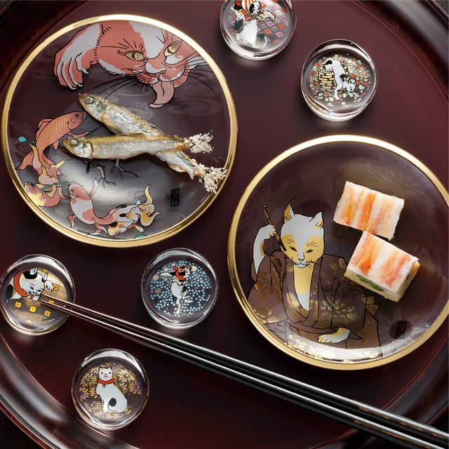 猫雑貨 食器 浮世絵 歌川国芳 化け猫 豆皿 小皿 限定品
