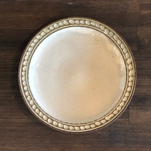 小代焼ふもと窯 象嵌 7寸皿