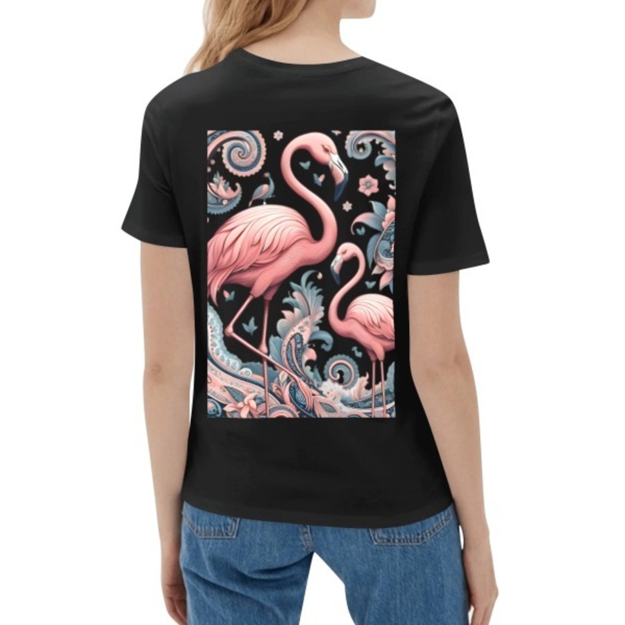 Women's Cotton Front & Back Printing T Shirt Paisley 4523