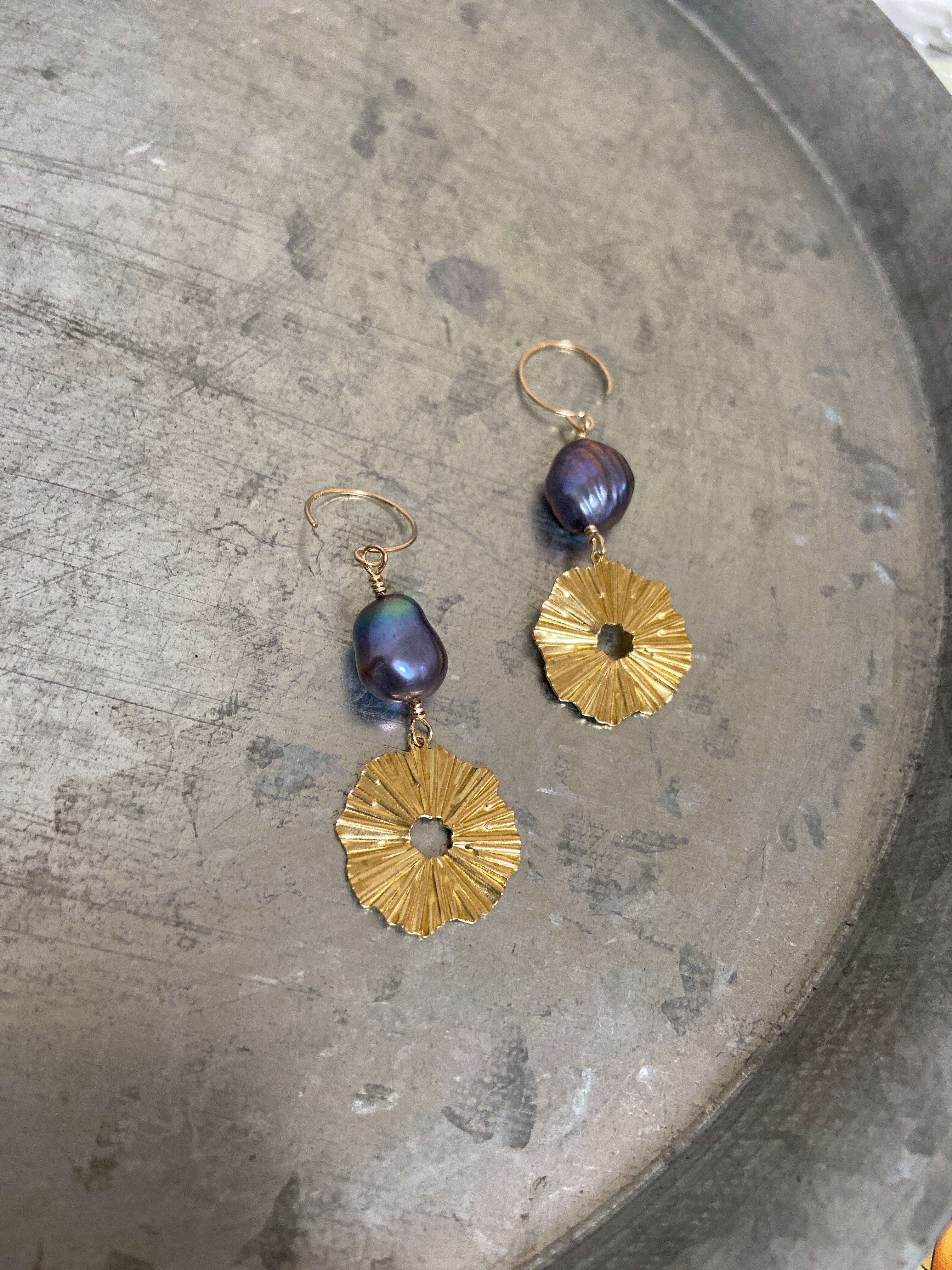 14kgfコッパールチルクォーツピアス/イヤリング｜アクセサリー