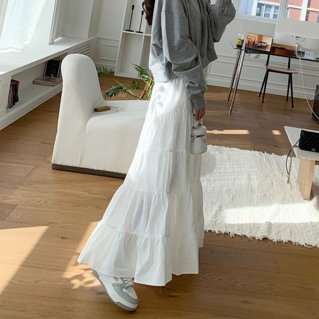 tiered long skirt　10154