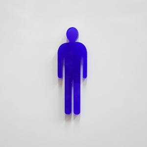 ツケレルン（1wayピクトサイン）軽量 アクリル 突き出し 看板 （ビール型,男子トイレ02）1way-0009