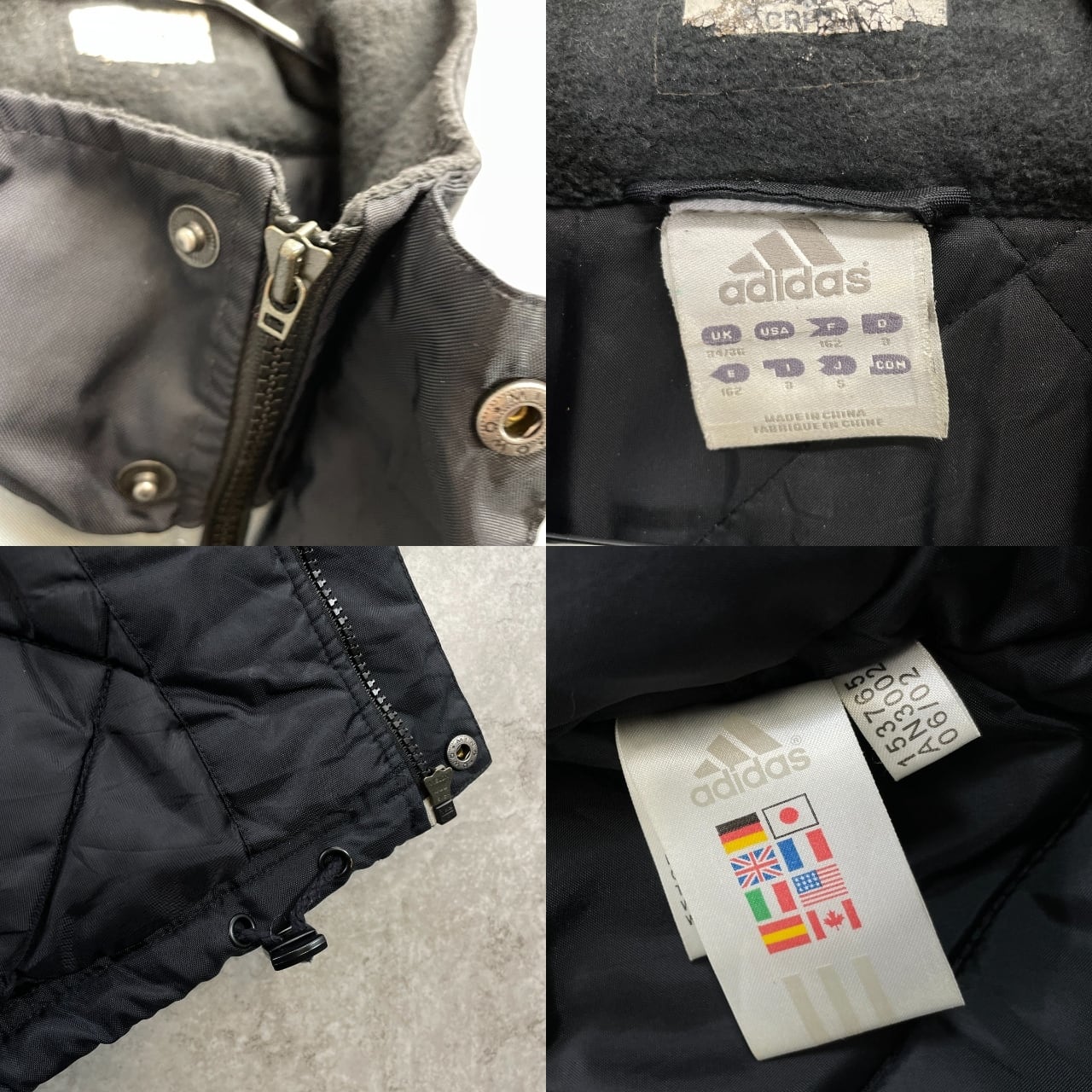 00年代 adidas アディダス ナイロンジャケット 中綿入り メンズL相当
