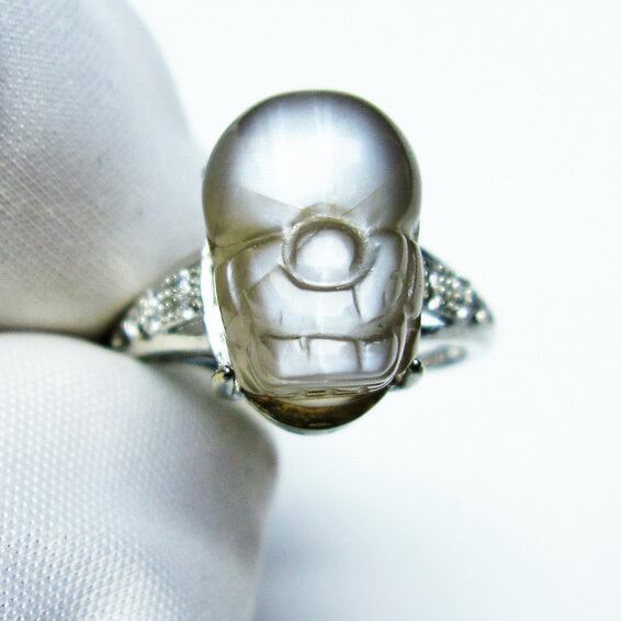 ムーンストーン 指輪 リング 貔貅（ひきゅう） 16号 一点物 メール便送料無料 [M便 1/20] 115-4423