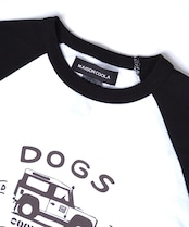 DOGS LOVERSプリントラグランスリーブTシャツ (BLACK)　CQ-49021