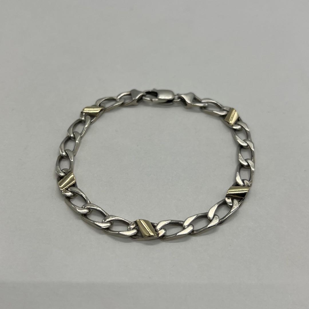 ティファニー TIFFANY フィガロチェーン ブレスレット SV YG コンビ