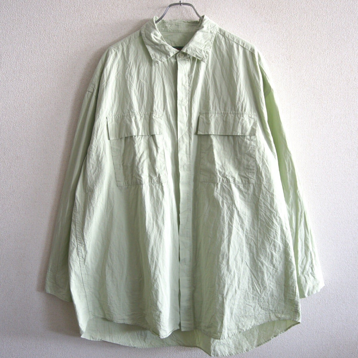 【美品】 CASEY CASEY 【VOLUME SHIRT 22HC331】 M ライトグリーン ボリューム シャツ ケーシー ケーシー 26050690 美品】 CASEY CASEY 【VOLUME SHIRT 22HC331】 M ライトグリーン