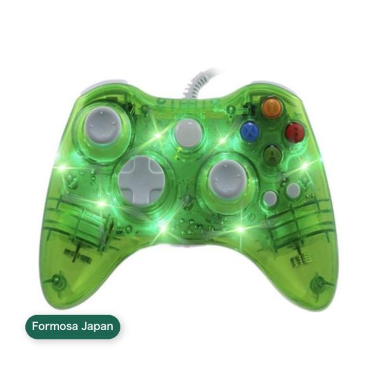 Formosa Japan Xbox 360 USB 有線 ゲームコントローラー Xbox360 対応 透明緑