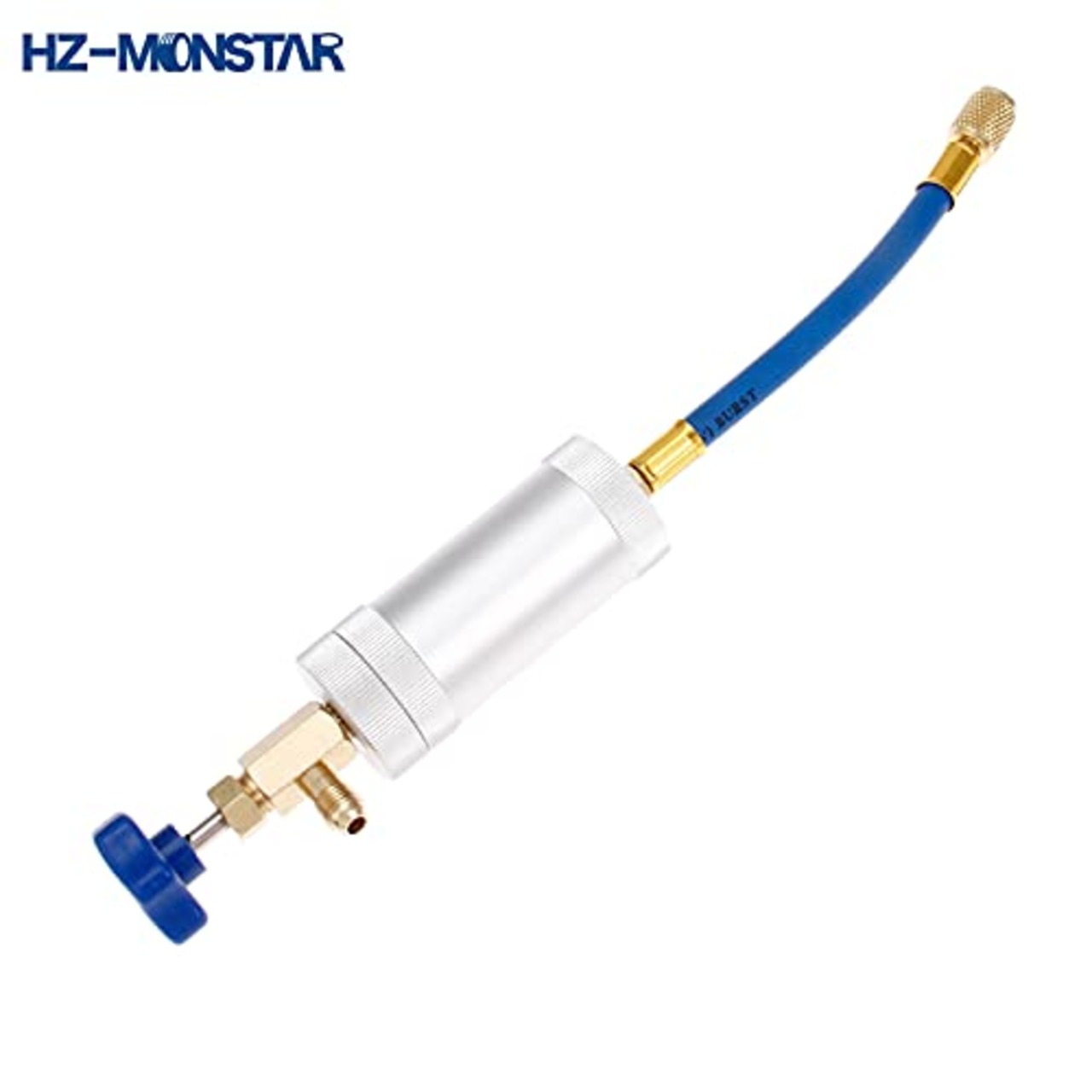 HZ-MONSTAR R12 オイルインジェクター カーエアコン コンプレッサーオイル 蛍光染料 充填 UV06BLUE-14 1/4SAE 蛍光剤注入 トレーサーライン