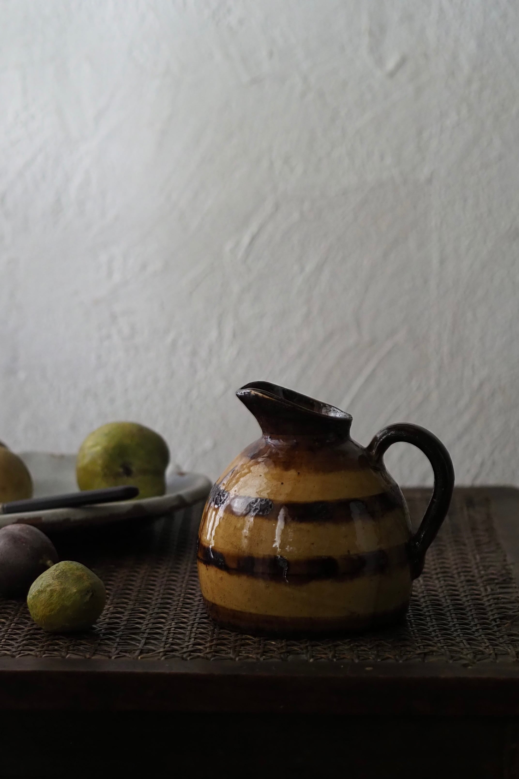 南仏 ユニークな柄の水差し-antique pottery pitcher | アンティーク