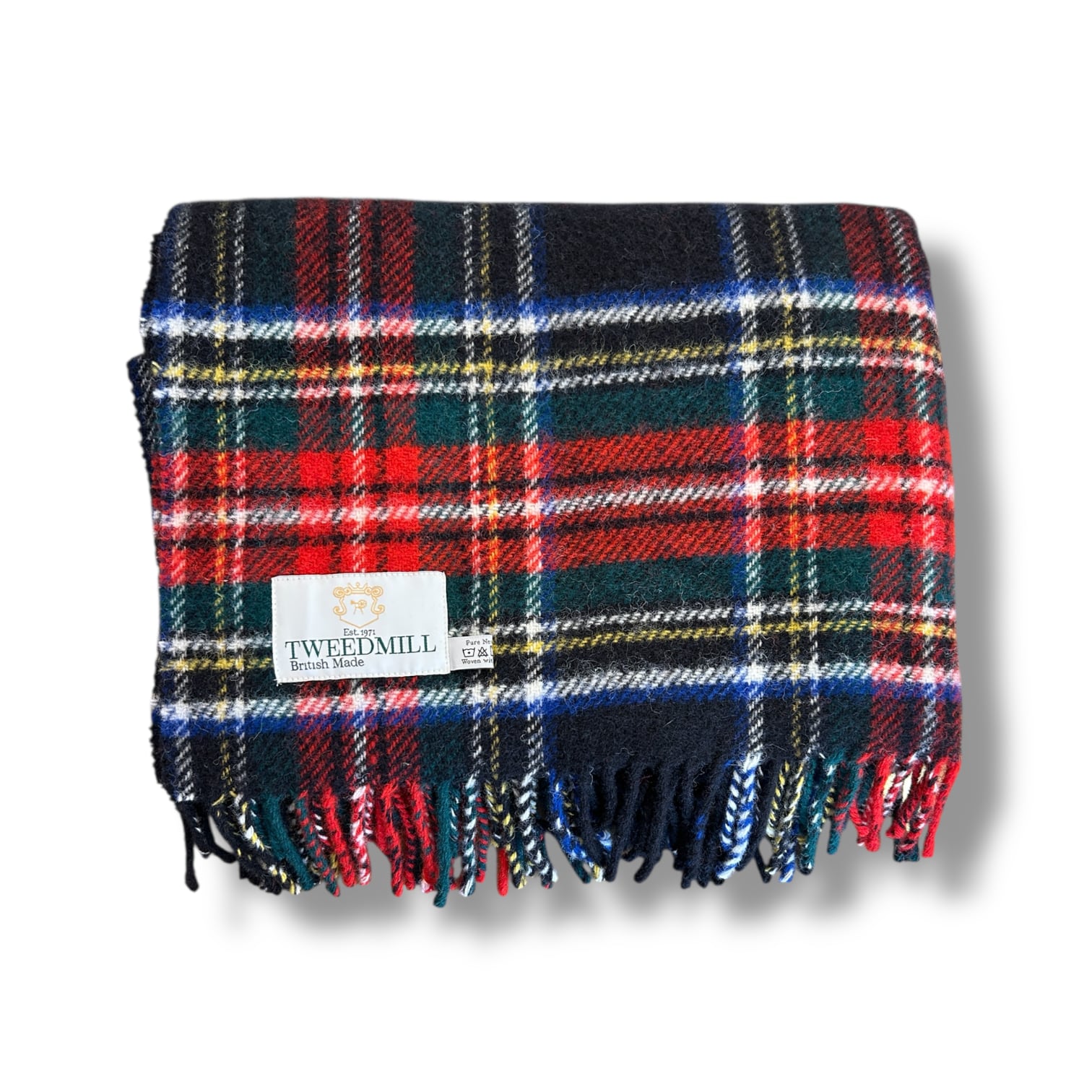 SHAWL-Black Stewart〖TWEED MILL〗ショール ツイードミル ブラックスチュワート