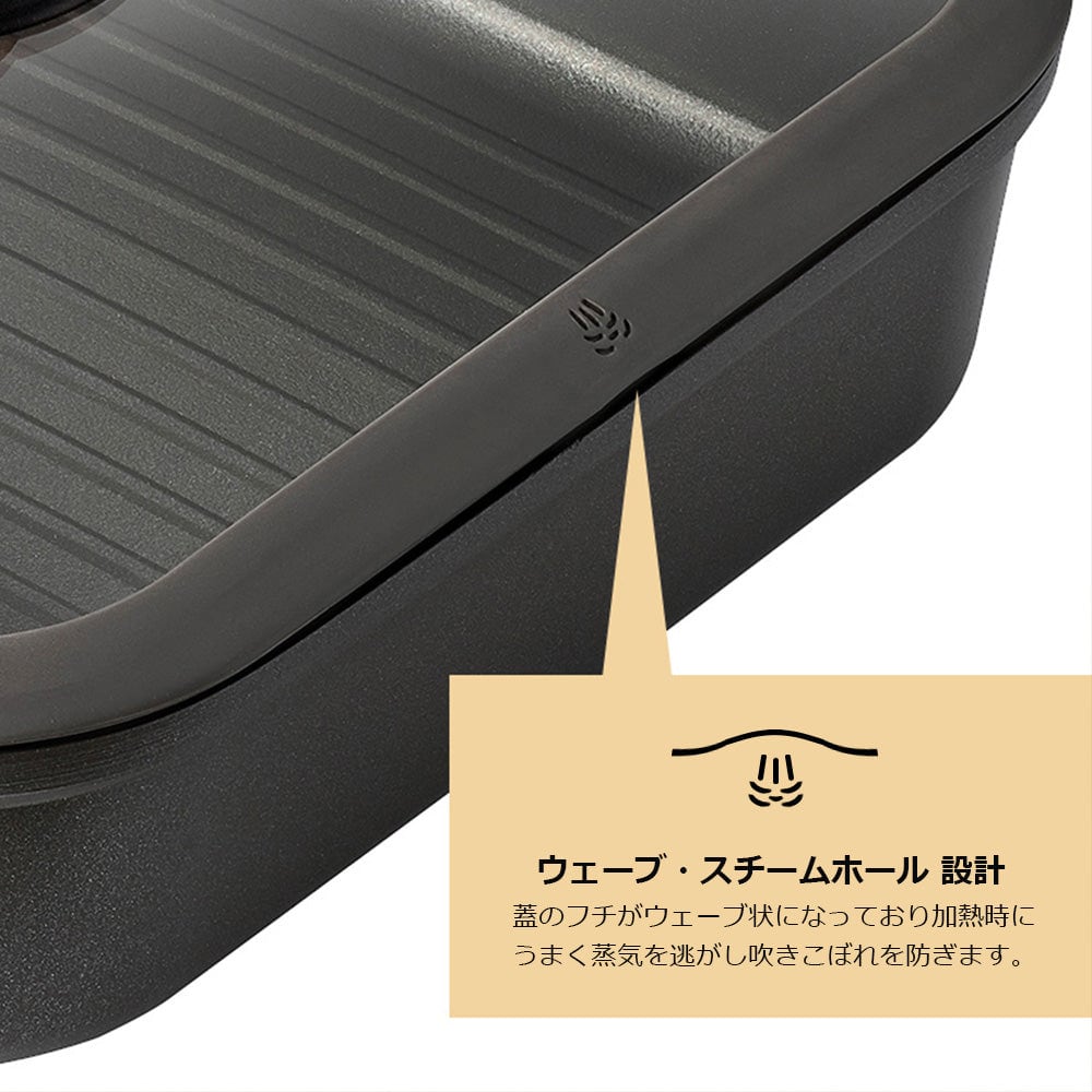 BOSQUE(ボスク) 四角 グリルパン 深型 フライパン - 26cm | Dr BOSQUE(ボスク) 四角 グリルパン 深型 フライパン - 26cm | Dr