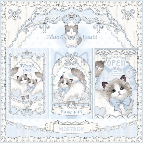 SB13 Still-Beautiful【Cat blue】封印 封緘 シール フレークシール 30枚