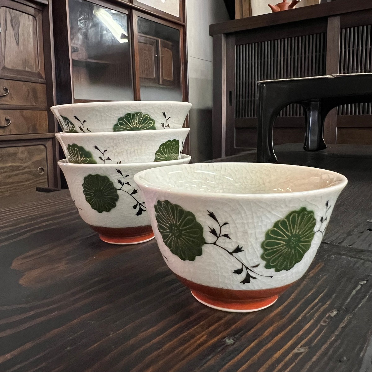 唐草青花茶碗3個 唐草青花茶碗3個