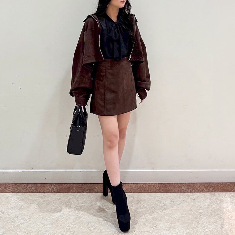 スエポンジャケット レディース スエード ポンチ 秋冬 アウター