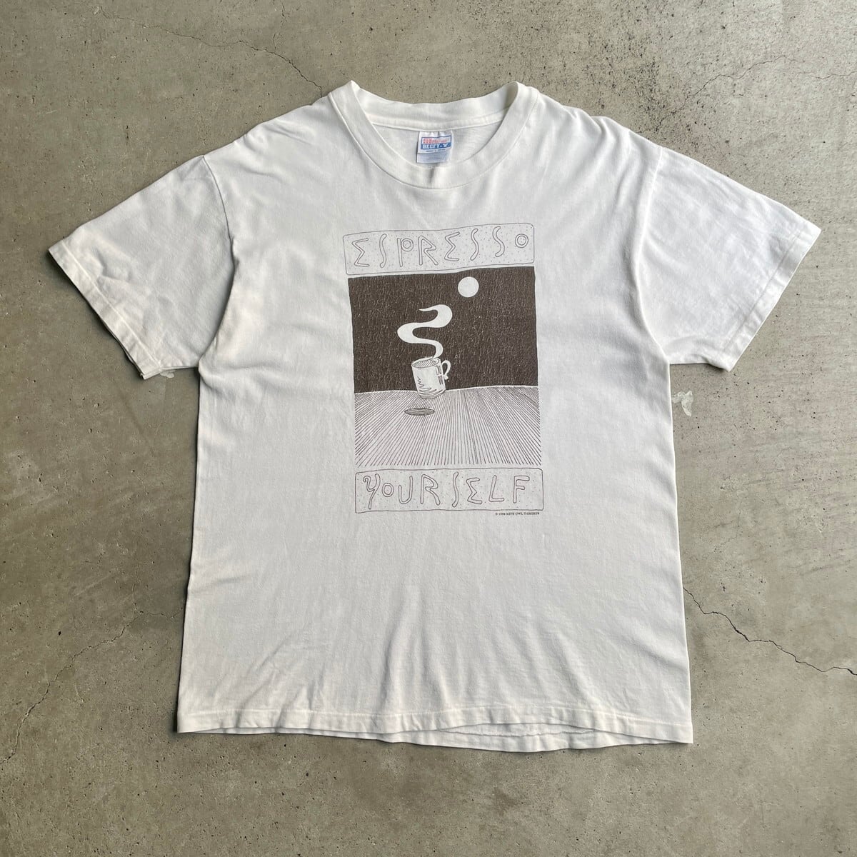 90年代 USA製 アート エスプレッソ コーヒーTシャツ メンズL 古着 90s