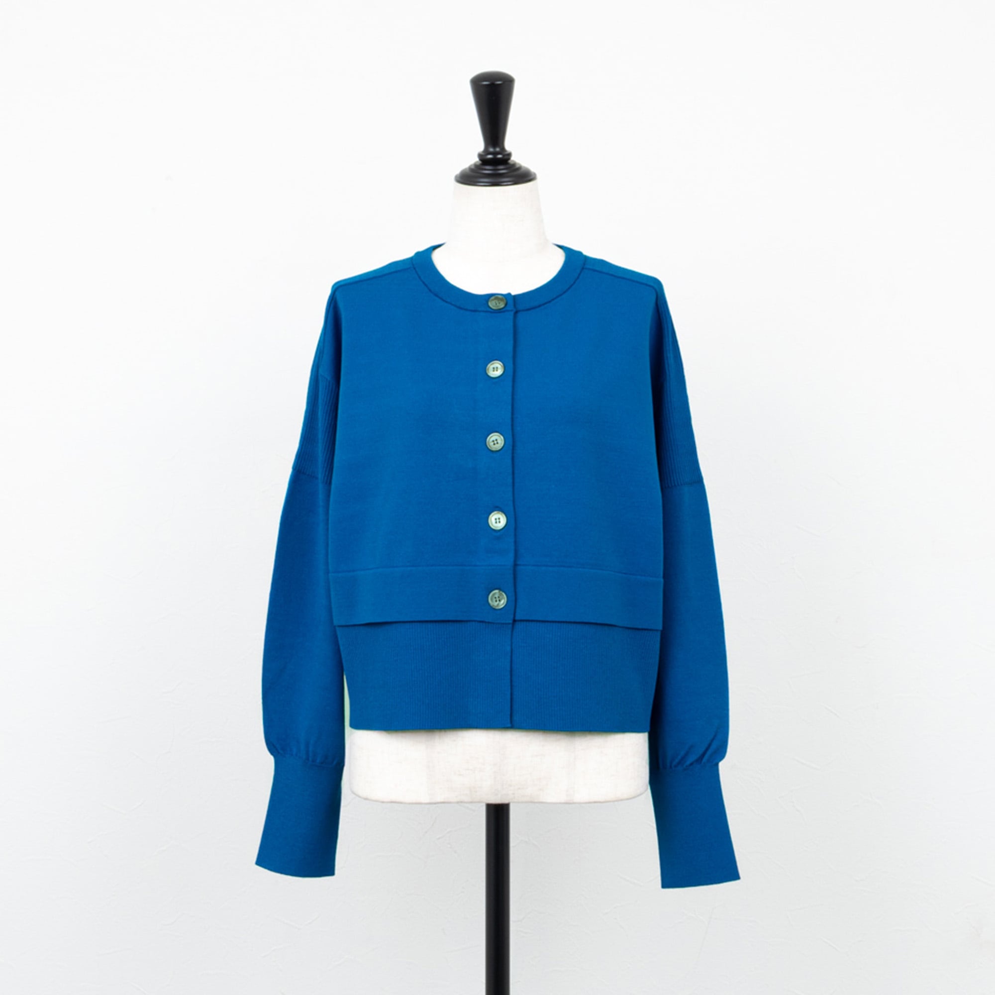 SUGAR ROSE／シュガーローズ】リブデザインニットカーディガン（ブルー