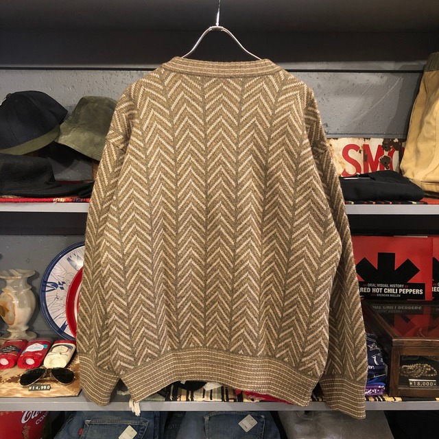 Herringbone Pattern Knit Cardigan VOSTOK