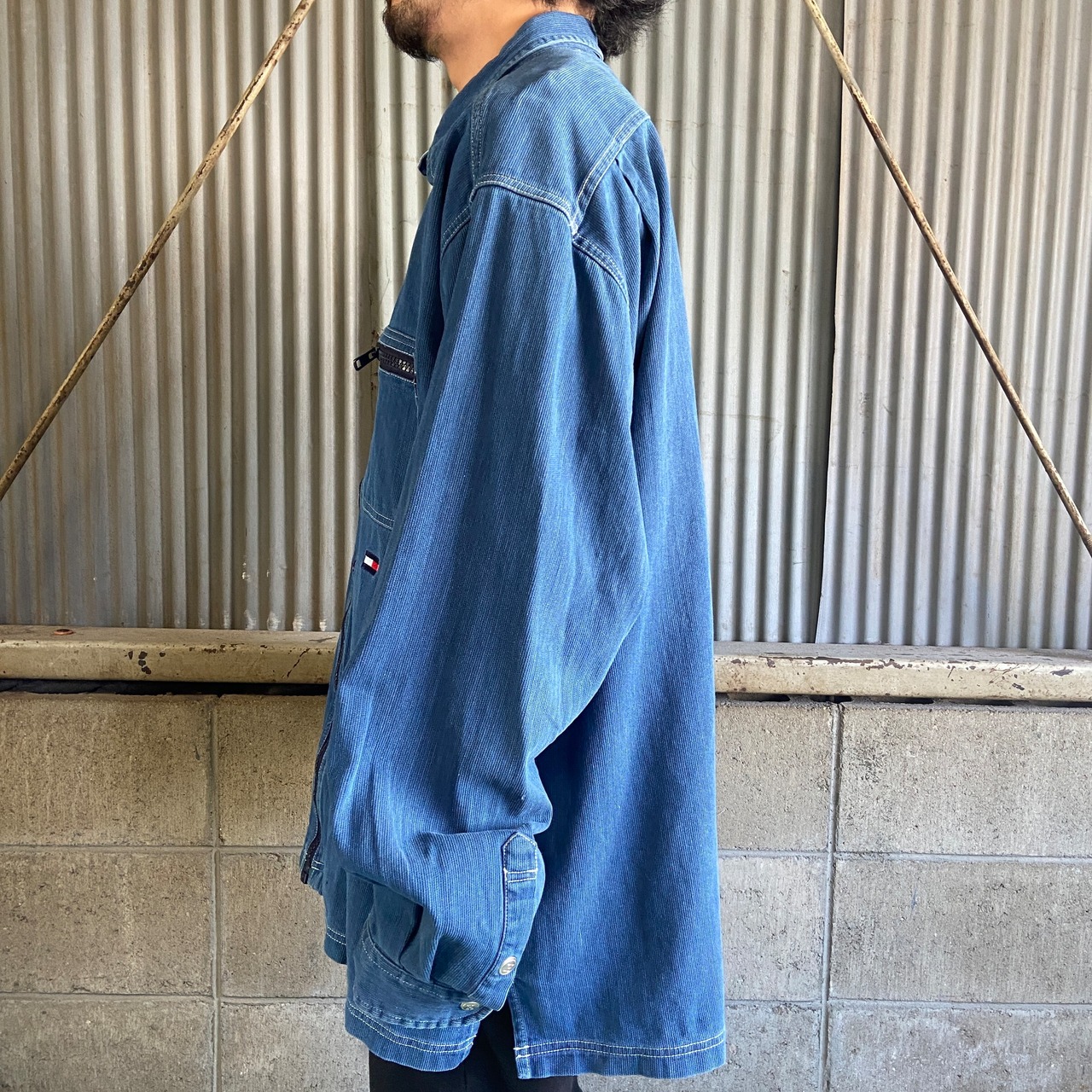 ビッグサイズ 90年代 トミーヒルフィガー コーデュロイ シャツ 