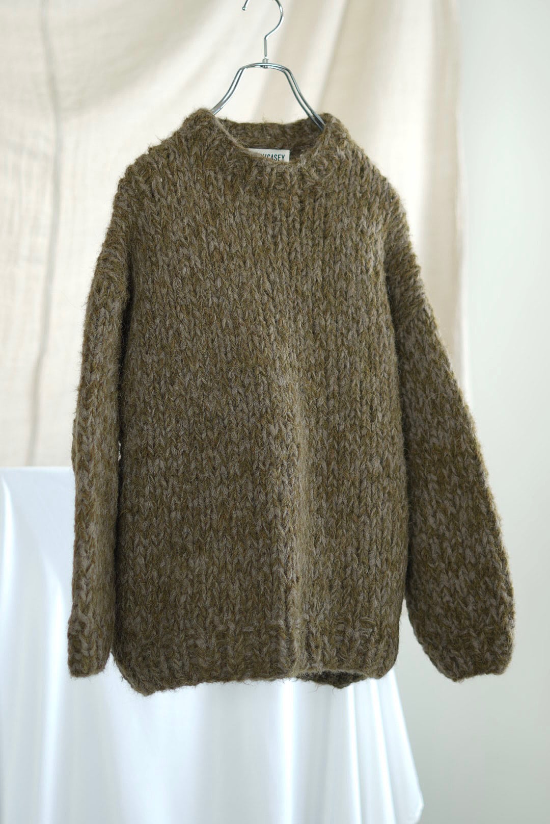 CASEY CASEY - WEI JUMPER - ALPA BRUSH - GREY/ DARK GREEN