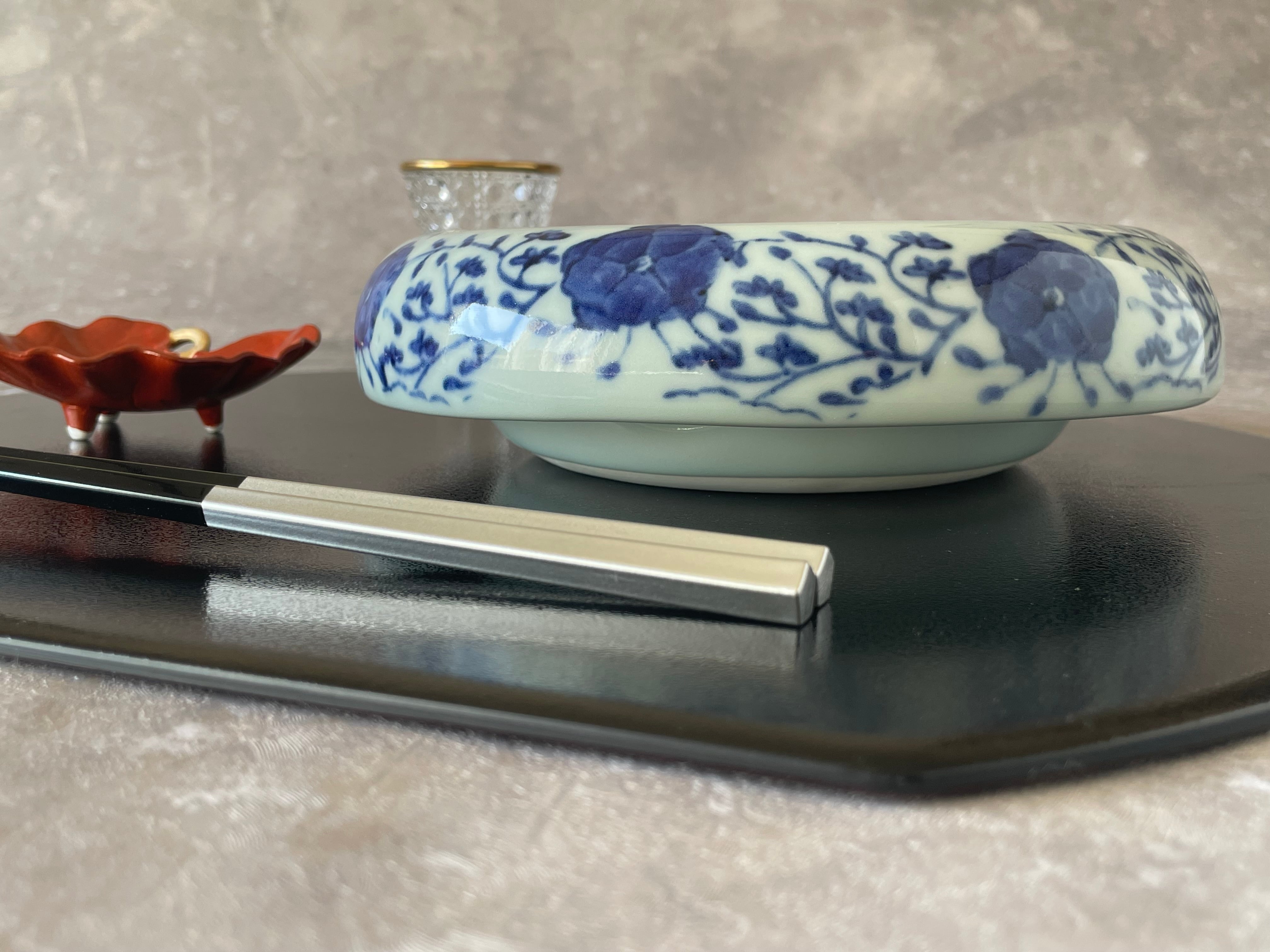 有田焼 福泉窯 染付草花地紋 7寸リブボウル | FUCHIGAMI TOJIKI