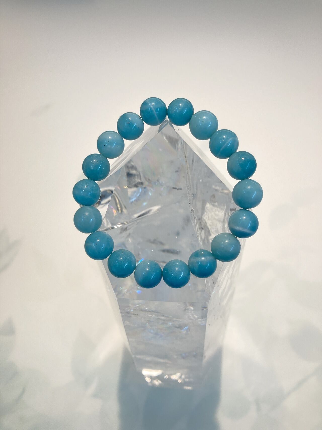 ブルークォーツァイト 10mm 17cm =判断力向上、対人関係を円滑= 48-1-1