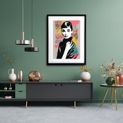 Audrey Elegance｜モダン×ポップなオードリー風アートポスター｜上品な存在感で空間を華やかに｜｜A4ポスター