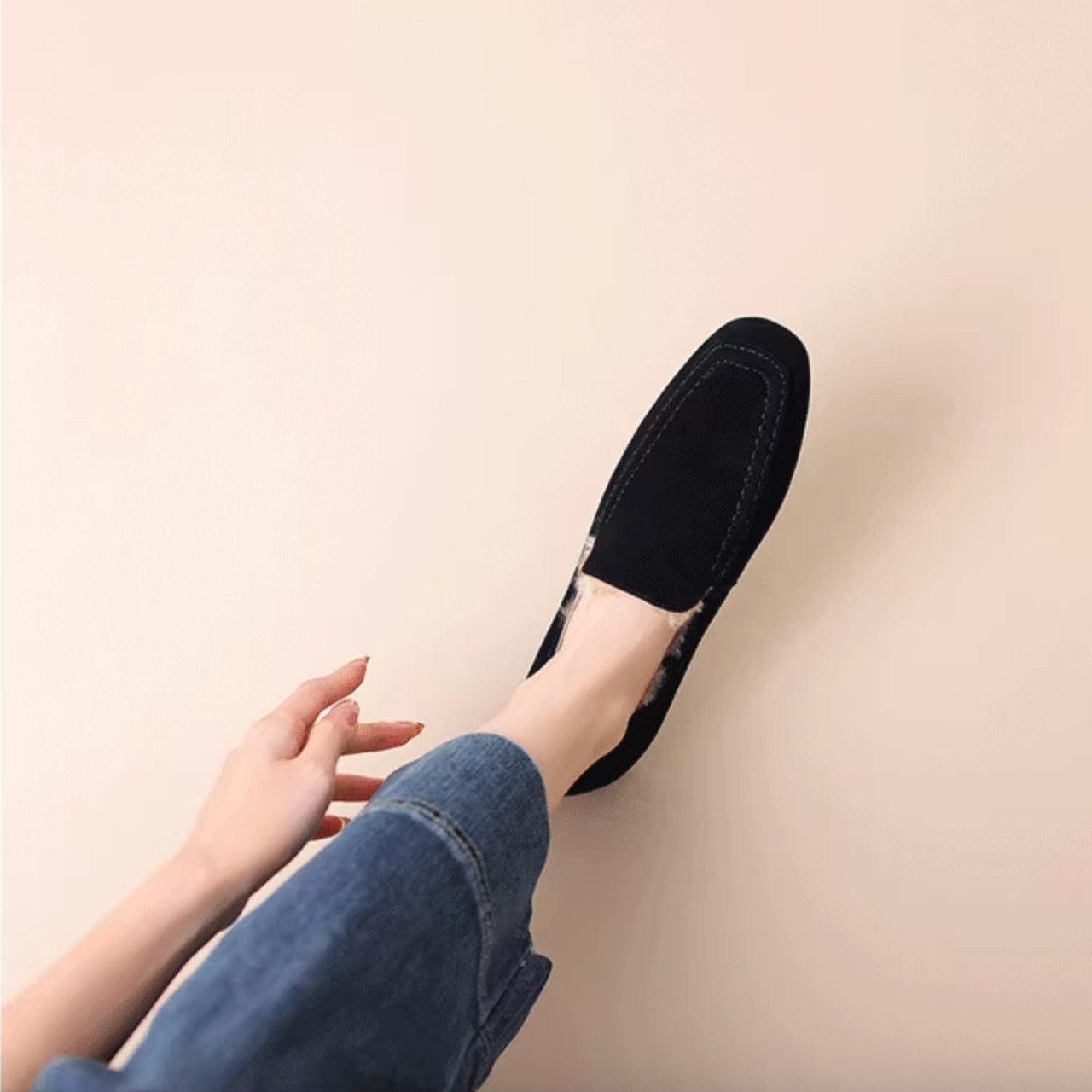 スエード調 インナーボア スリッポンシューズ 00052・画像5