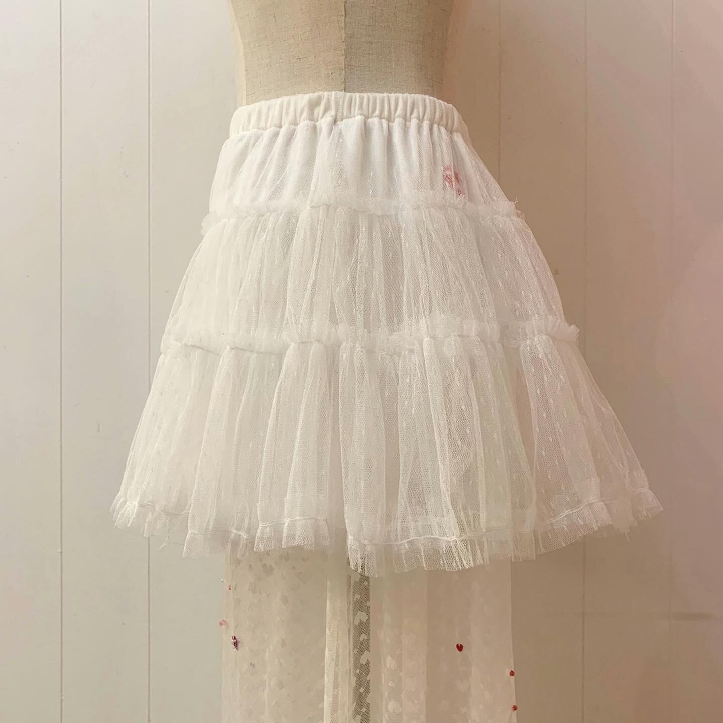 remake : invisible heart tutu lace skirt
