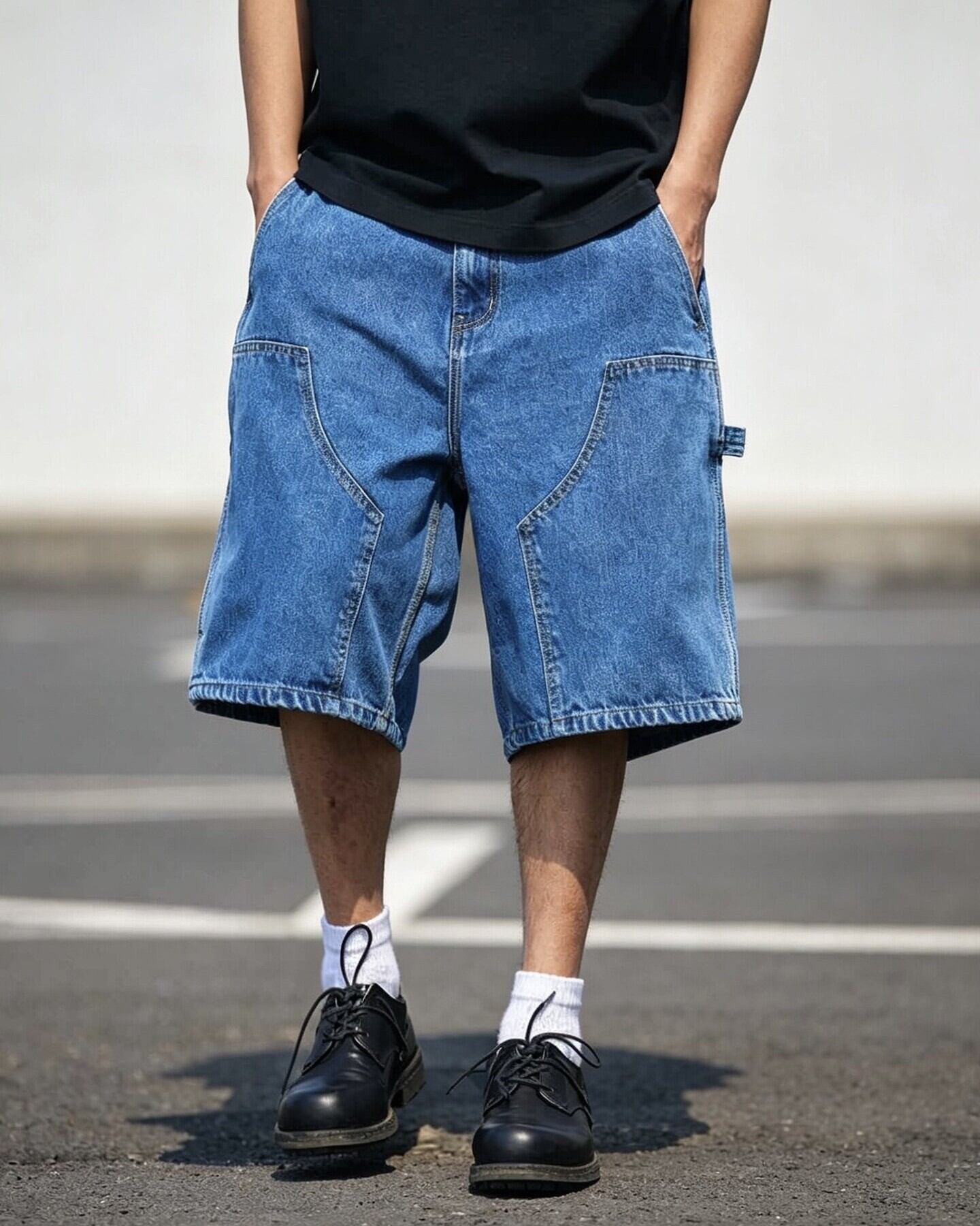 Washed denim Short Pants x01386 | XPOSE