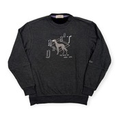 adabat アダバット BIG柄入り トレーナー シャツ サイズ 50 /チャコールグレー系×パープル/ゴルフ/ワールド/日本製/メンズ
