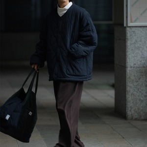 スーツカラーナイロンロングジャケット　986