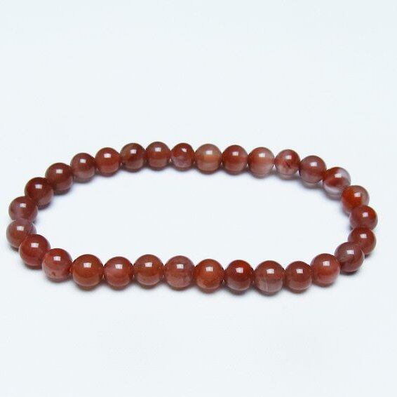 ナンホーンアゲート ブレスレット 6mm 南紅瑪瑙 ブレス 一点物 メール便可 [M便 1/10] 111-42155