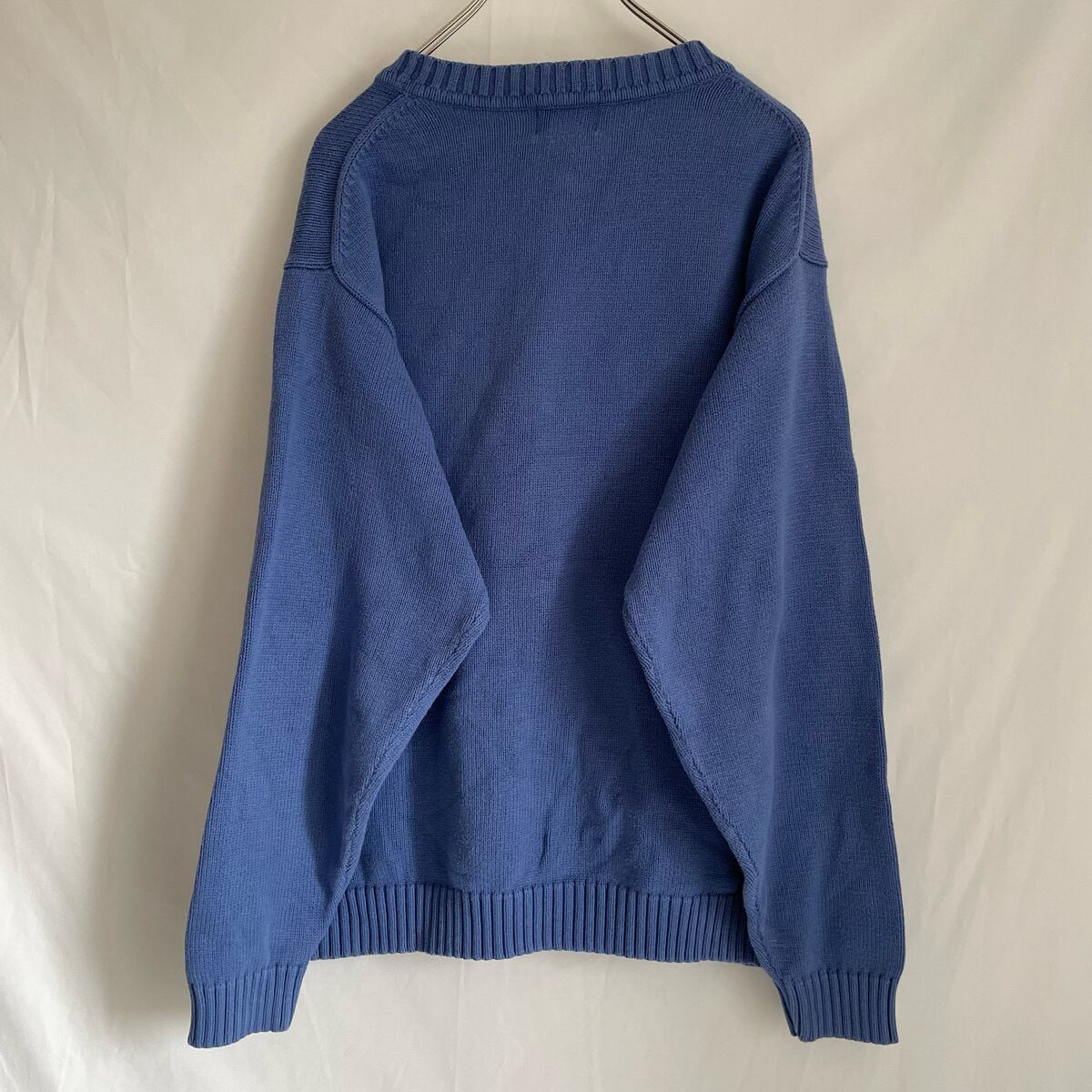00s L.L.Bean コットンニット セーター 青 ブルー 無地 エルエルビーン